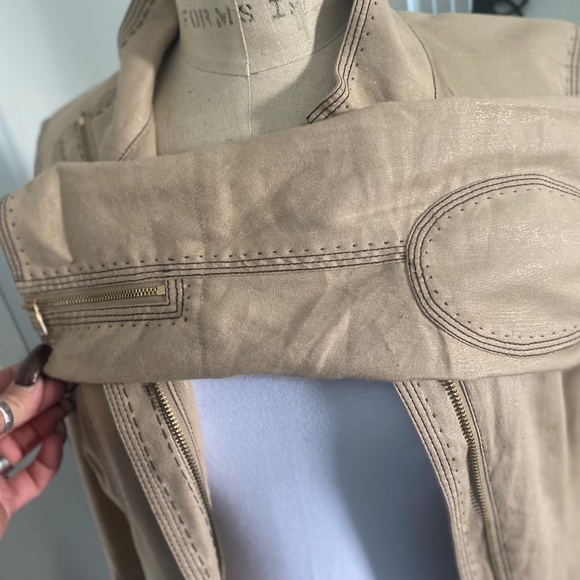 Per Se Los Angeles Hand stitched camel Jacket size 6 - Picture 7 of 8